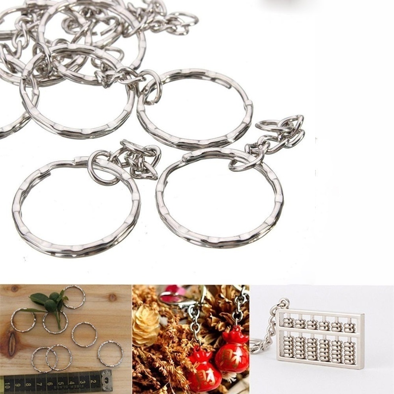 

10/50pcs Polished Blank Keyrings Keychains Split Rings Keyfob Pendant Holder Ring Home DIY Jewelry Accessories