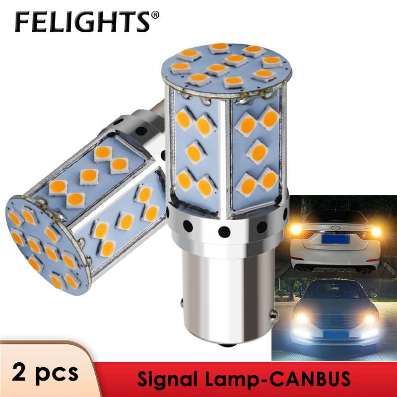 

2x 1156 P21W LED Car Canbus No Error BA15S PY21W BAU15S Bulb 12V 3030 35SMD T20 7440 7443 LED Lamp For Reverse Turn Signal Light, As pic