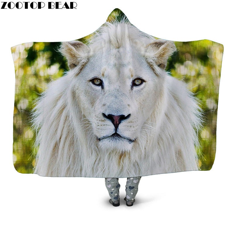 

Funny Animal Print Wearable Hooded Blanket Couple Sherpa Blanket Popular Plush Bedspread Office Airplane Fashion HOT