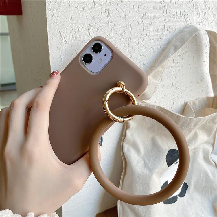 

Candy color bracelet ring phone case for iphone 11 11Pro Max XR X XS Max SE 6 6S 7 8 Plus Matte soft silicone case capa, Mix colors