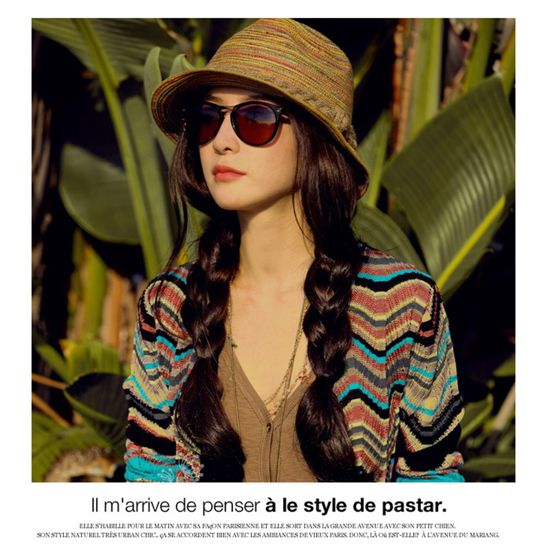

New style handmade Women Summer Hats Sun Beach Panama Straw hat field Folded Outdoor Caps Leisure Holiday Bohemia Cap visors, Natural
