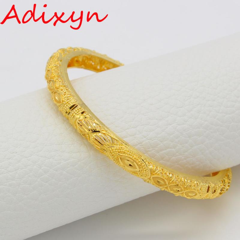 

Adixyn Dubai Gold Bangles Women 24k Gold Color Bangles&Bracelets African/Ethiopian/Arab/Kenya/Middle East Wedding Gifts N0019