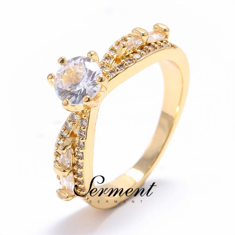 

SERMENT Fashion Rose Gold Crystal Heart Shaped Wedding Rings For Women Trendy Luxury Ladies Accessories Fashion Jewelry Rings