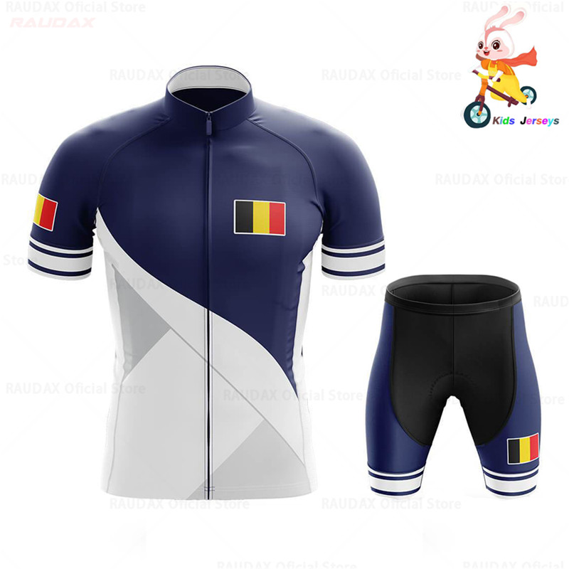 

2020 New Belgium Kids Summer Cycling Jersey Set Bike Wear 3D Gel Shorts Children Breathable Cycling Clothing Ciclismo Maillot, Jersey only