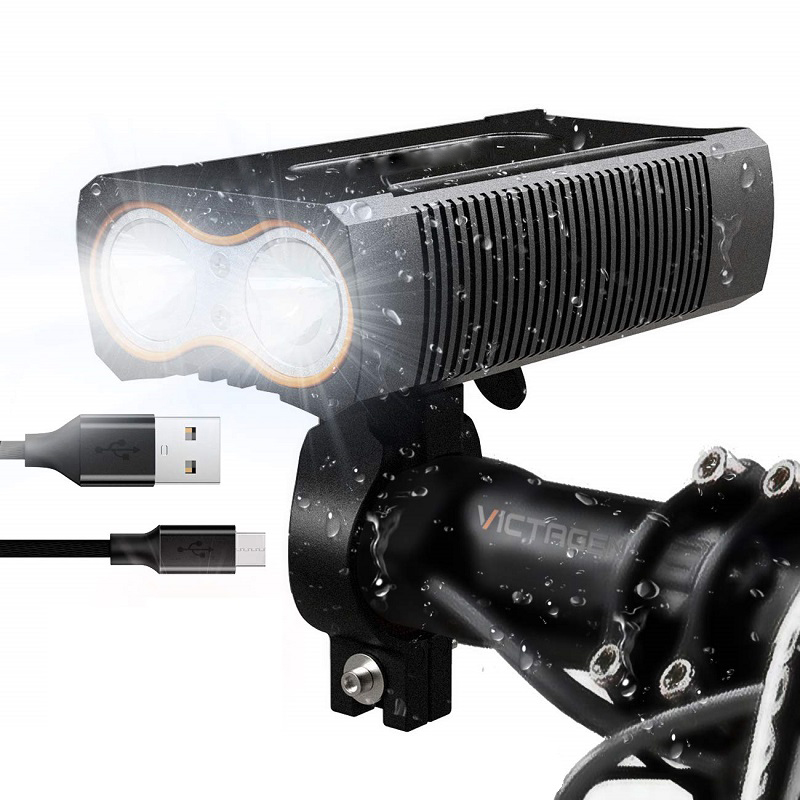 

USB Rechargeable Bike Light Super Bright 2400Lumen Waterproof Bicycle Headlight Mountain Road Bicycle Headlights