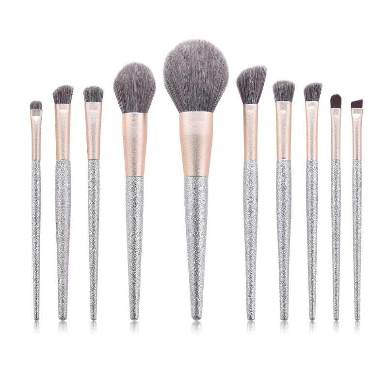 

Luxury Silver Makeup Brushes Set For Women Foundation Powder Blush Eyeshadow Concealer Eye Make Up Brush Beauty Cosmetics Tools