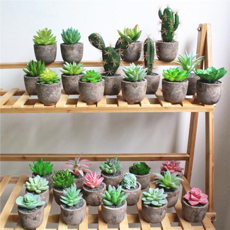 

4Pcs/Set Simulation Succulent Plants Artificial Potted Plant Indoor Ornaments Artificial Decorations Festive Party Supplies