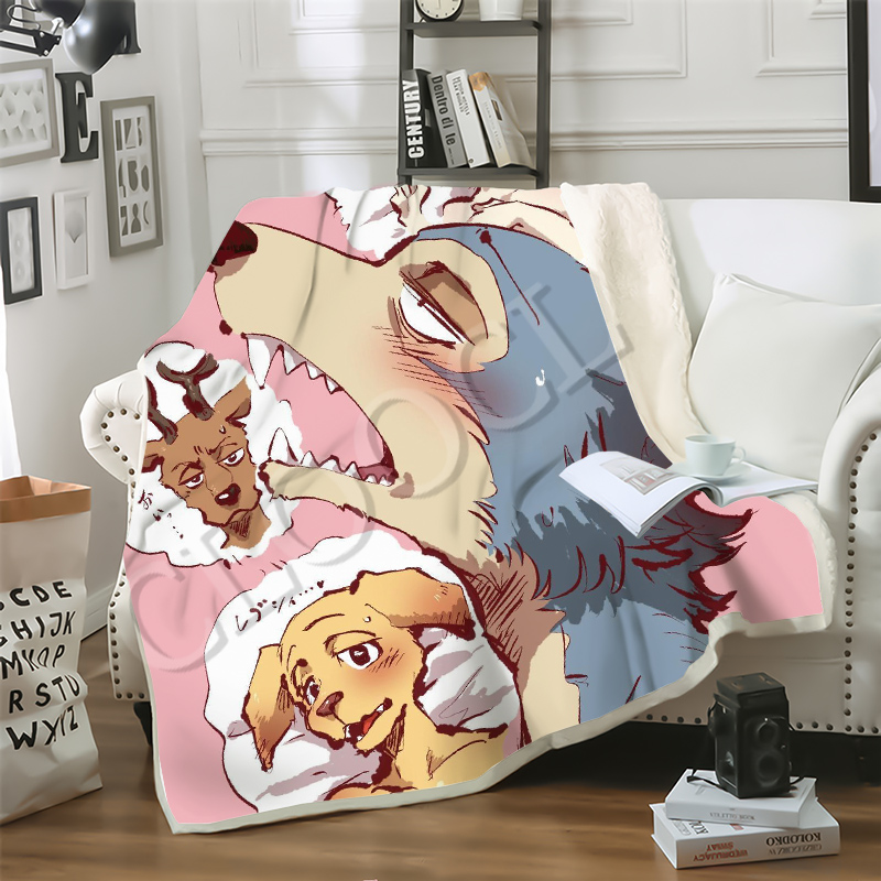 CLOOCL Factory Wholesale Anime BEASTARS Blanket 3D Print Double Layer Casual Sofa Youth Bedding Throw Fashion Blankets-image-585351219