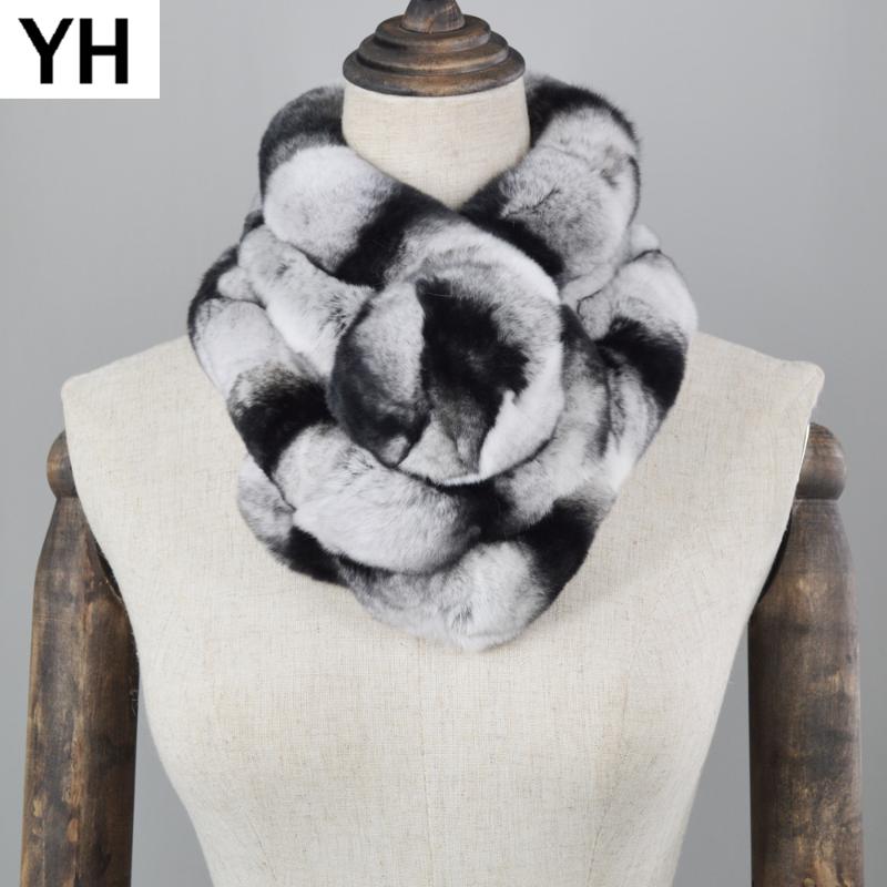 

Winter Real Natural Rex Fur Scarf Women Rex Fur Neckerchief Shawl Russia Genuine Real Ring Scarves