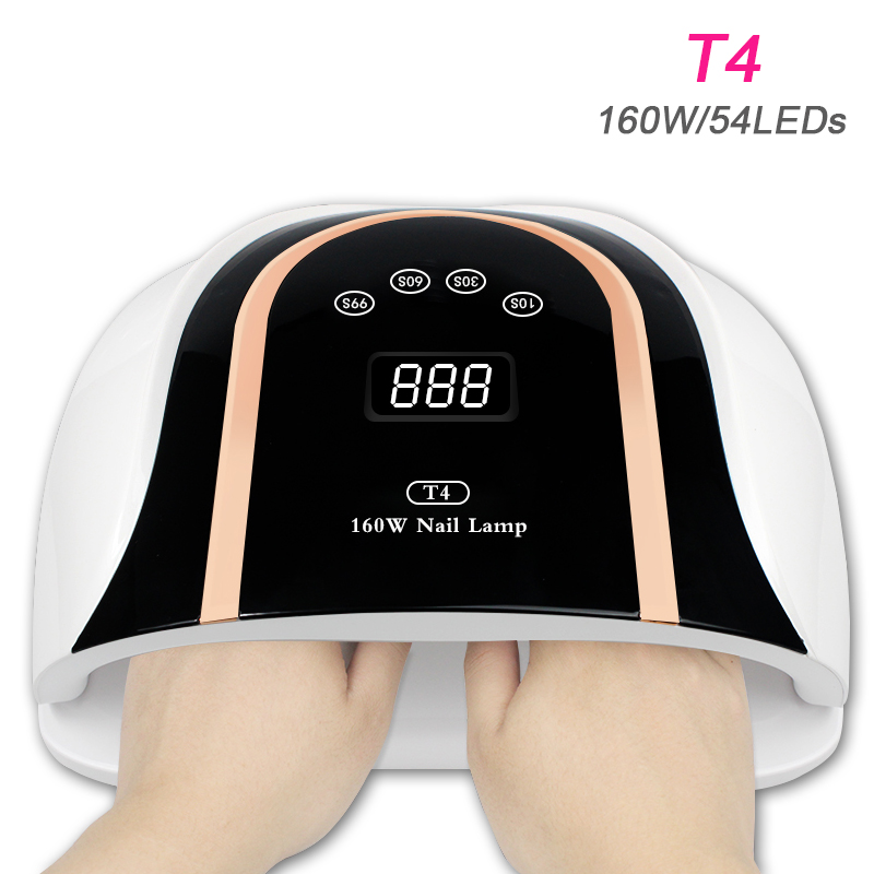 

160W High Power ice Lamp For Nails UV LED Nail Lamp 54 leds Suit for All Gels 10/30/60/99s Everything Manicure Fast Shipping, T4