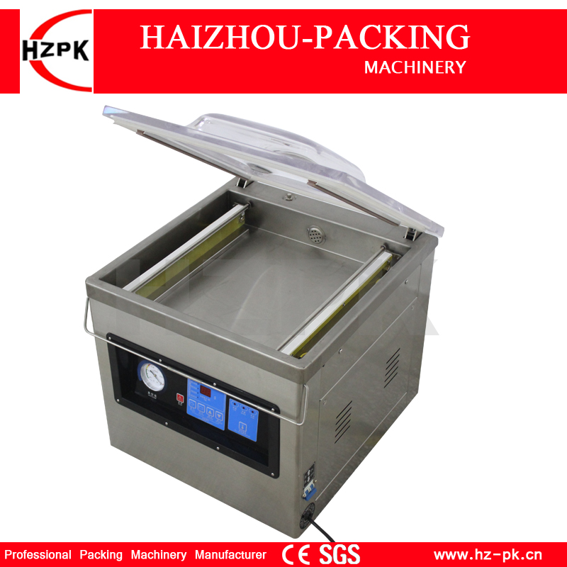 

HZPK Stainless Steel Plexiglass Cover Automatic Commercial Chamber 2 Bars Meat Vacuum Sealer Storage Packing Sealing