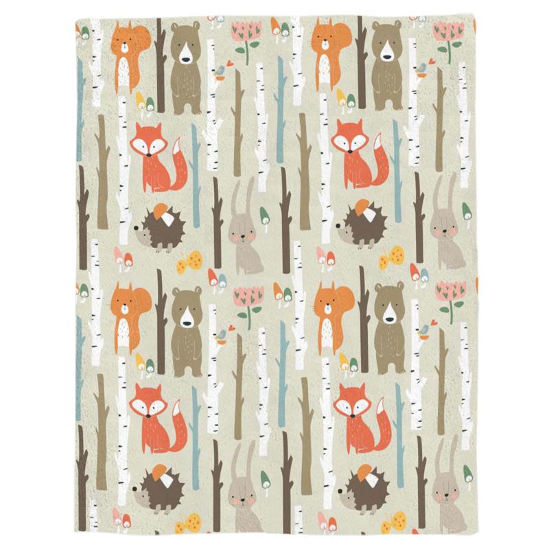 

Kids Throw Blanket Colorful Jungle Animals Themed Cartoon Forest Animal Tree Bear Child