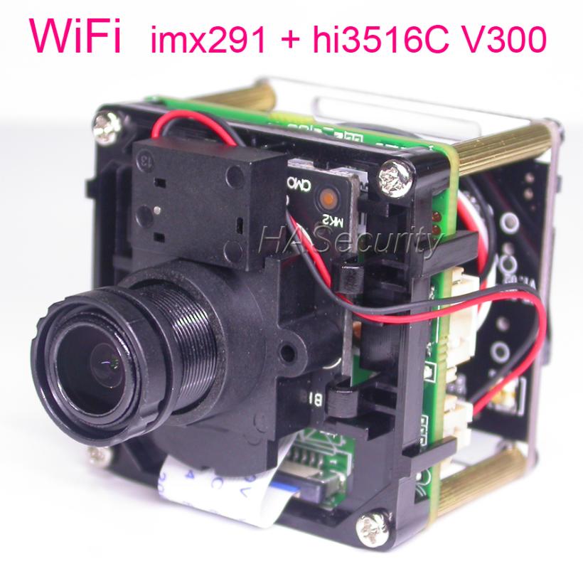 

WiFi H.265 / H.264 1/2.9" Sony STARVIS IMX291 CMOS + Hi3516C V300 CCTV IP camera PCB board module + M12 LENs FPC Antenna