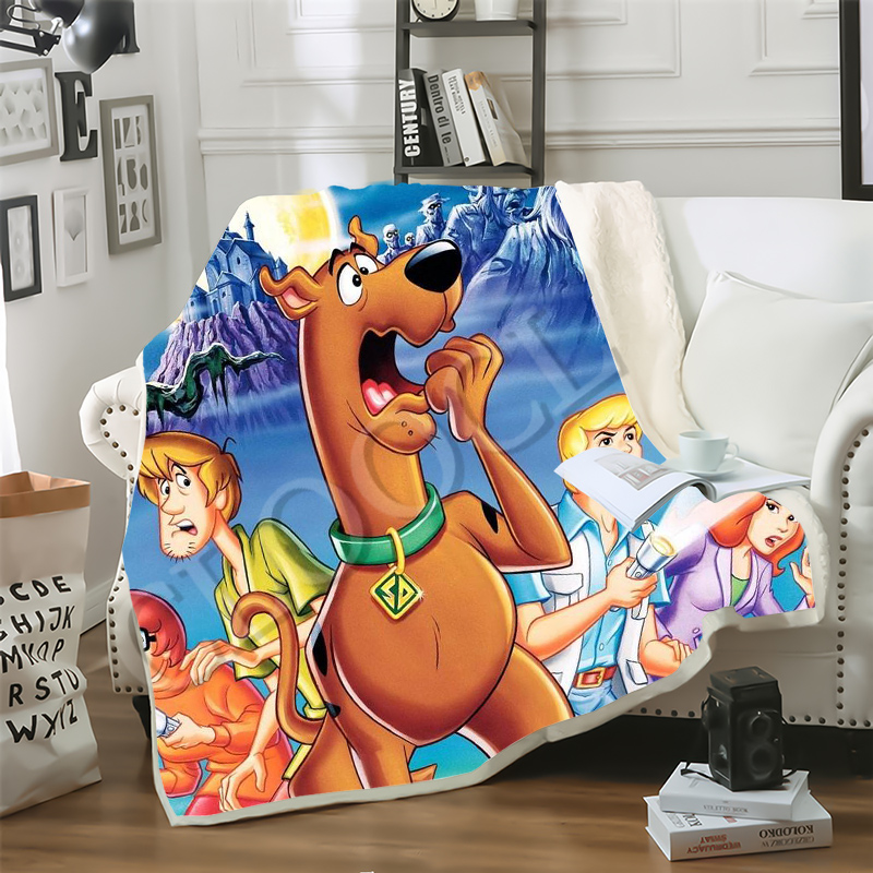 

CLOOCL Factory Wholesale Cartoon Anime Scooby Doo Blankets 3D Print Double Layer Sherpa Blanket on Bed Home Textiles Dreamlike Style