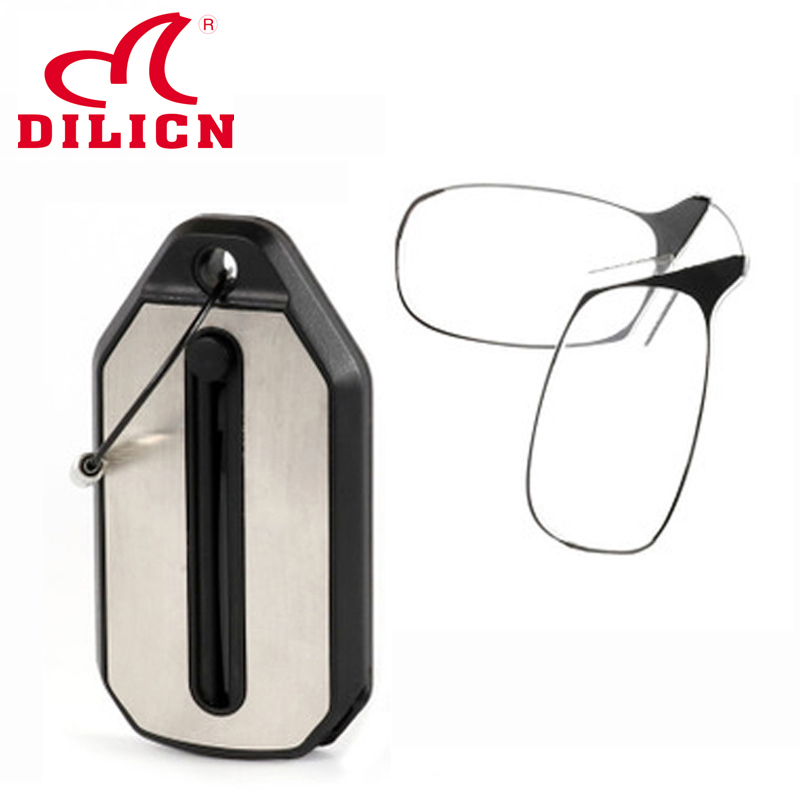 

Nose Clip On Reading Glasses For Men Pince Nez Folding Eyeglasses Masculine Man's Glasses Rimless Magnifying Eyewear Points+2 +3