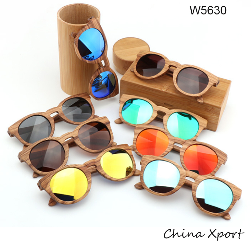 

2020 best sellers round frame real natural handmade zebra wood sunglasses flat & convex nose bridge wooden sunglasses tac lens