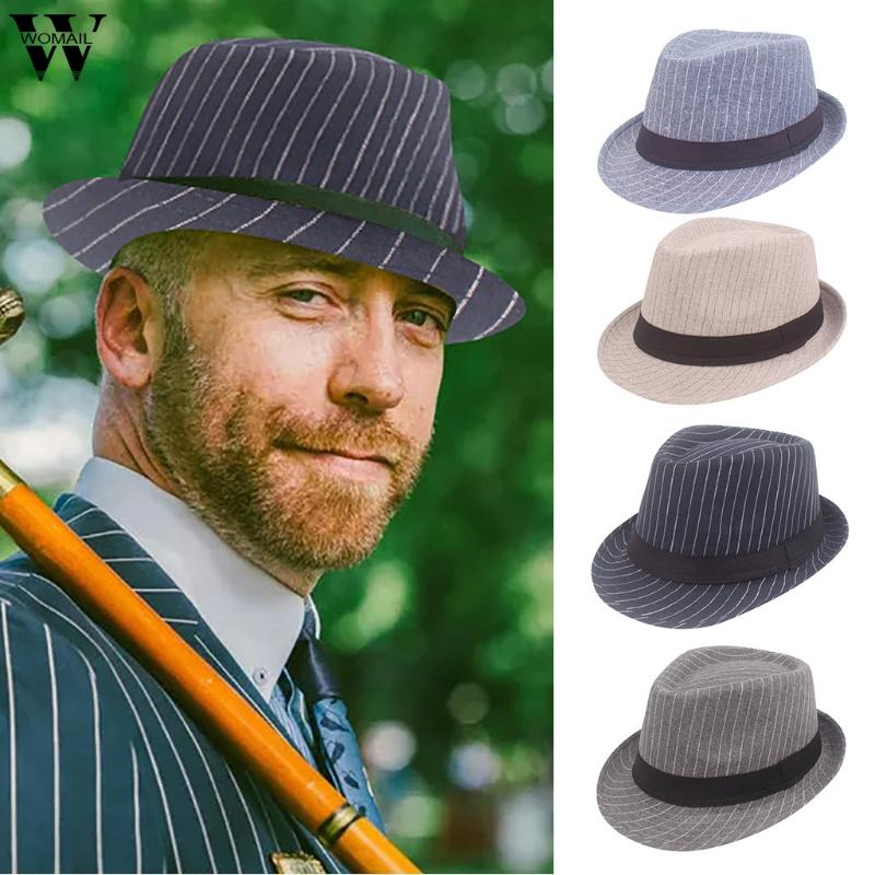 

Berets Cotton Men's Black Dad Fedora Hat For Gentleman Woolen Wide Brim Jazz Cap Vintage Panama Sun Top Women Autumn S12, Khaki