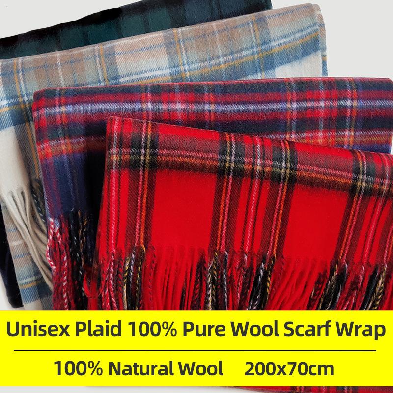 

100% Pure Wool Scarf for Women Winter Shawls and Wraps Ladies 2020 Thick Long Blanket Cape Wool Warm Scarf Wrap