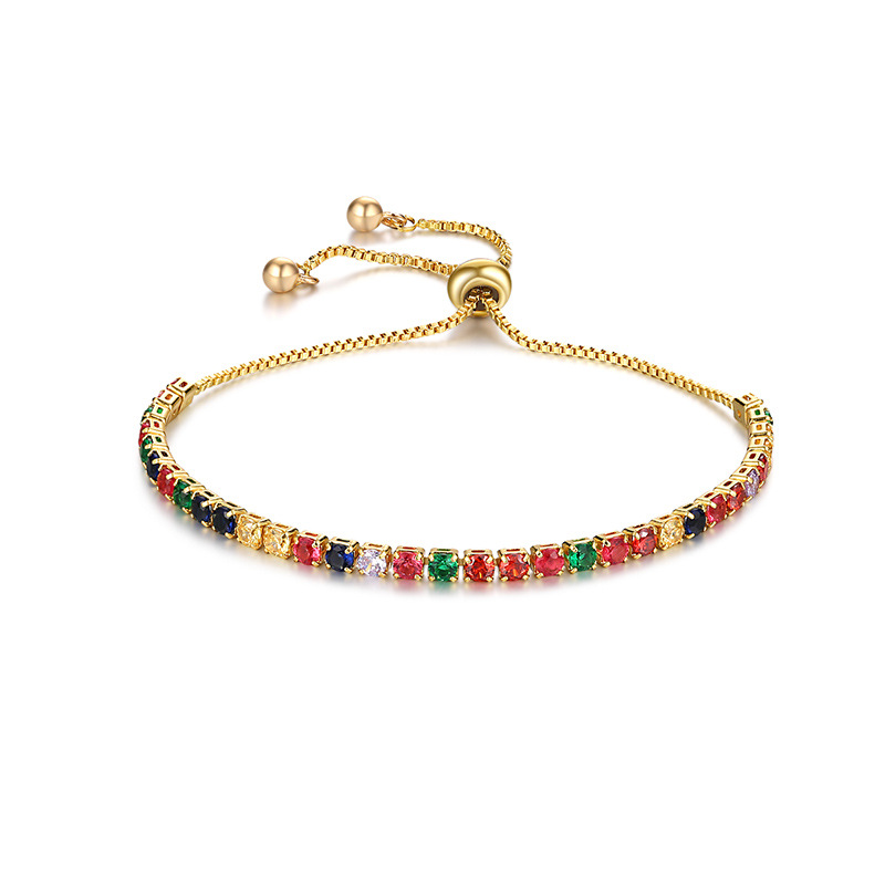

ZHOUYANG Bracelets For Women Simple Geometry Convenient Adjustable Colorful Zircon Light Gold Color Gifts Fashion Jewelry KBH171