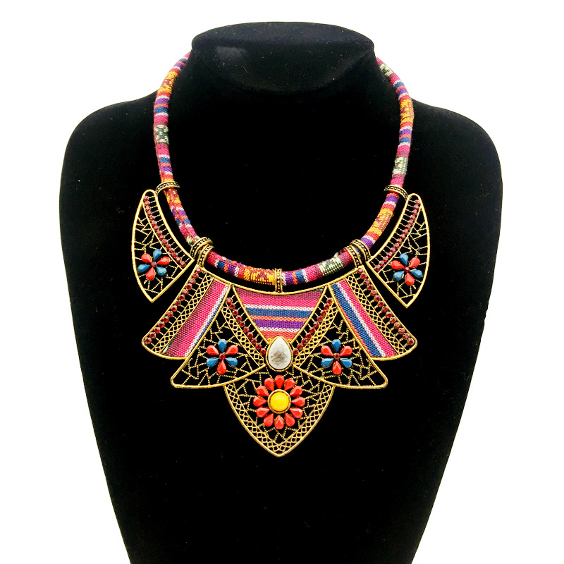 

Retro simple national style rope chain women choker cosutom pendant necklace bohemian ethnic cosutme necklace jewelry