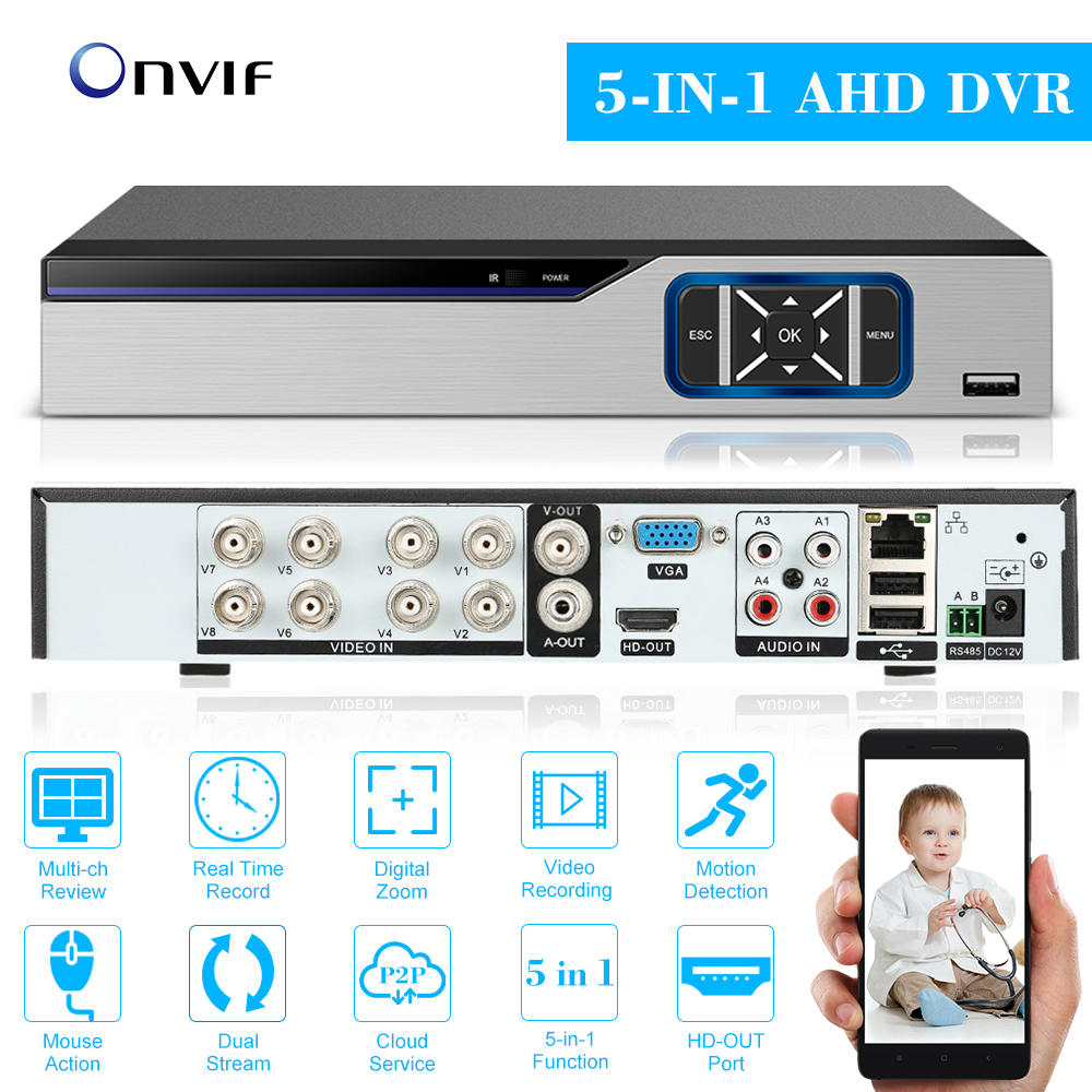 

8CH 1080P Full High Definition Hybrid DVR P2P Remote Phone Monitoring for Home office Security Surveillance System kit Camera