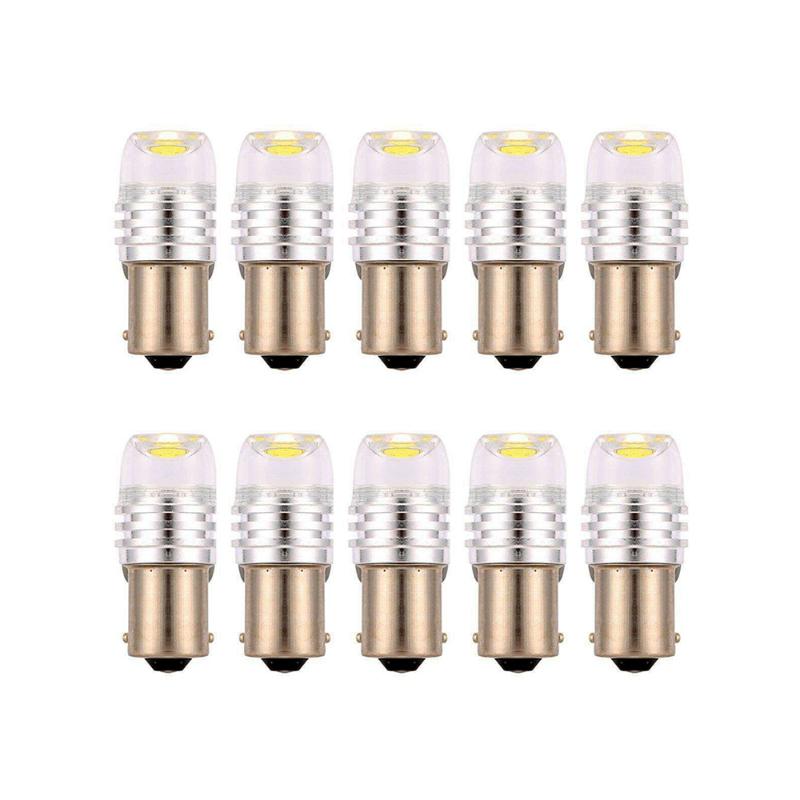 

10X BAY 15D 1157 White Car Tail Stop Brake Light COB Samsung Chip SMD LED Bulb, As pic