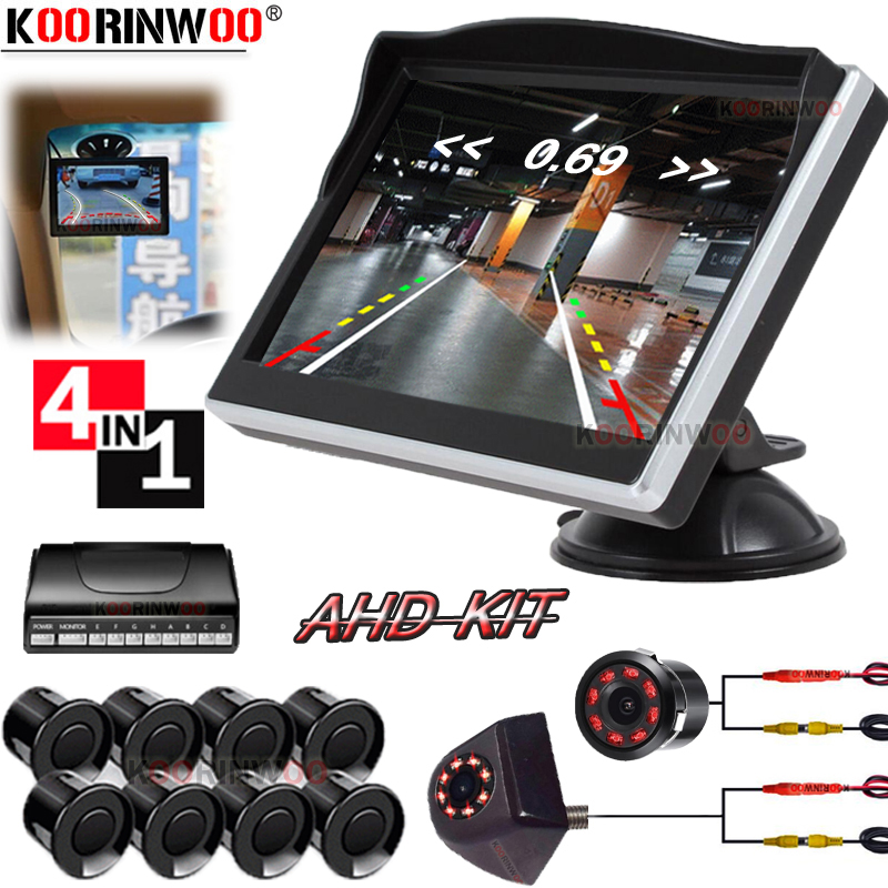 

Koorinwoo AHD 170 Wide Dynamic Trajectory Parking Guide Line Camera Car Parking Sensor Monitors Rear view Camara For Car Monitor