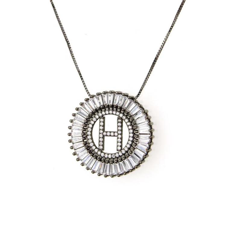 

Hibride Fashion Cubic Zirconia Alphabet 26 letters Pendant Necklace for lady Women with High Quality Birthday Gift P18