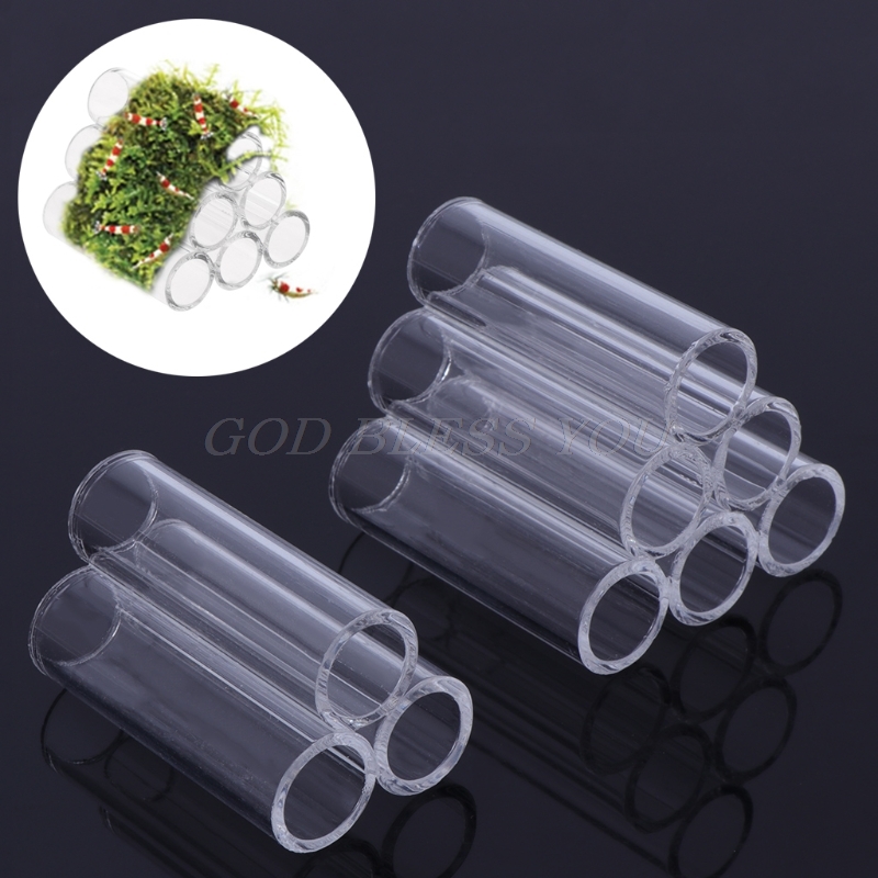 

Fish Tank Shelter 3/6 Tube Aquarium Pipe Shrimp Cave Hide Breeding Acrylic Decor Drop Shipping