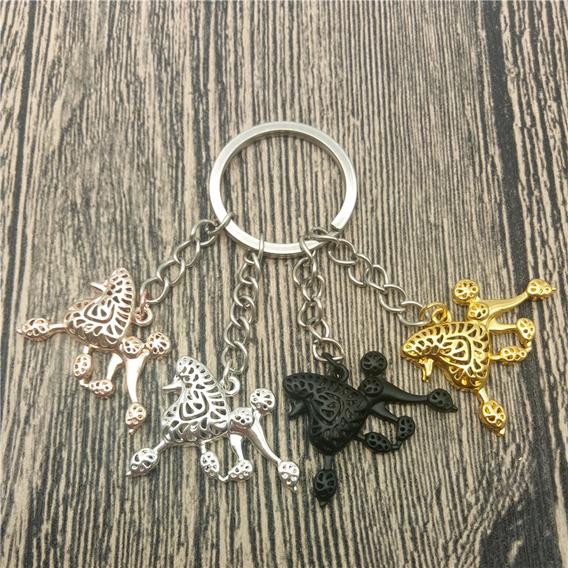 

Poodle Key Chains Fashion Pet Dog Jewellery Poodle Car Keychain Bag Keyring For Women Men