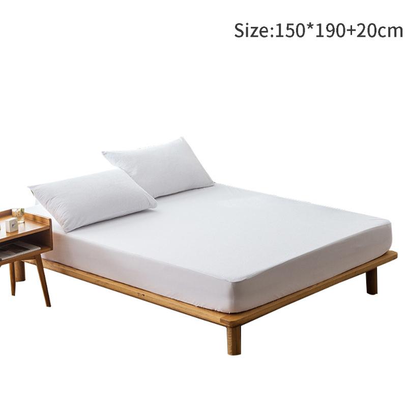 

Hypoallergenic Mattress Cover Non Slip Solid Home Hotel Water Absorbing Waterproof Protector Polyester Mildew Resistant Elastic