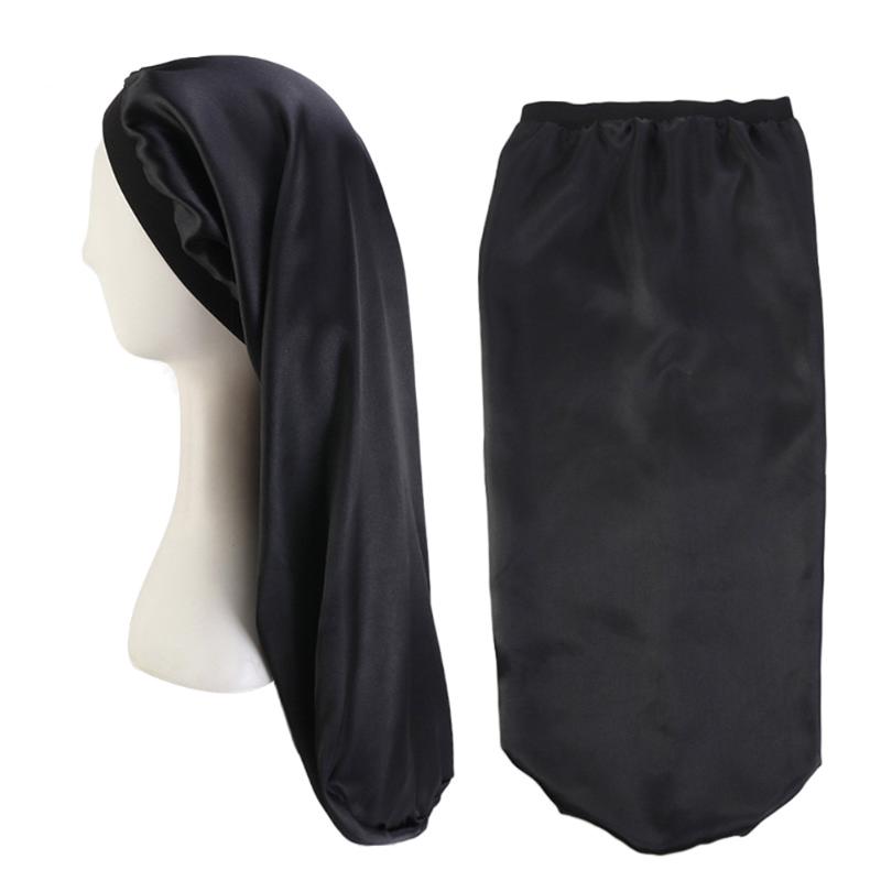 

Satin Sleep Cap for Long Hair Silk Long Bonnet with Soft Elastic Band for Natural Curly Hair Braids Dreadlock