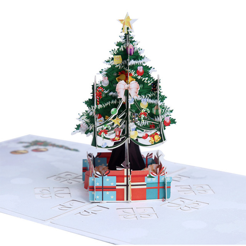 

3D Christmas Cards Blank Greeting Holiday Cards with Envelope Stickers New Year Handmade Gifts TSH Shop