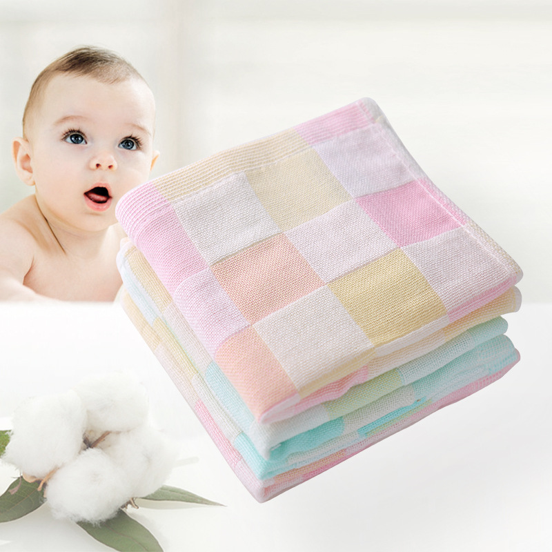 

Square Towel Handkerchief Face Hand Bathing Towel Gauze Cotton for Adult Baby Wipe Cloth, Pink 25cmx28cm