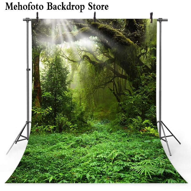 

Mehofoto Jungle Safari Party Photography Backdrop Forest Tree Green Photo Background Theme Party Decoration Vinyl Seamless Cloth