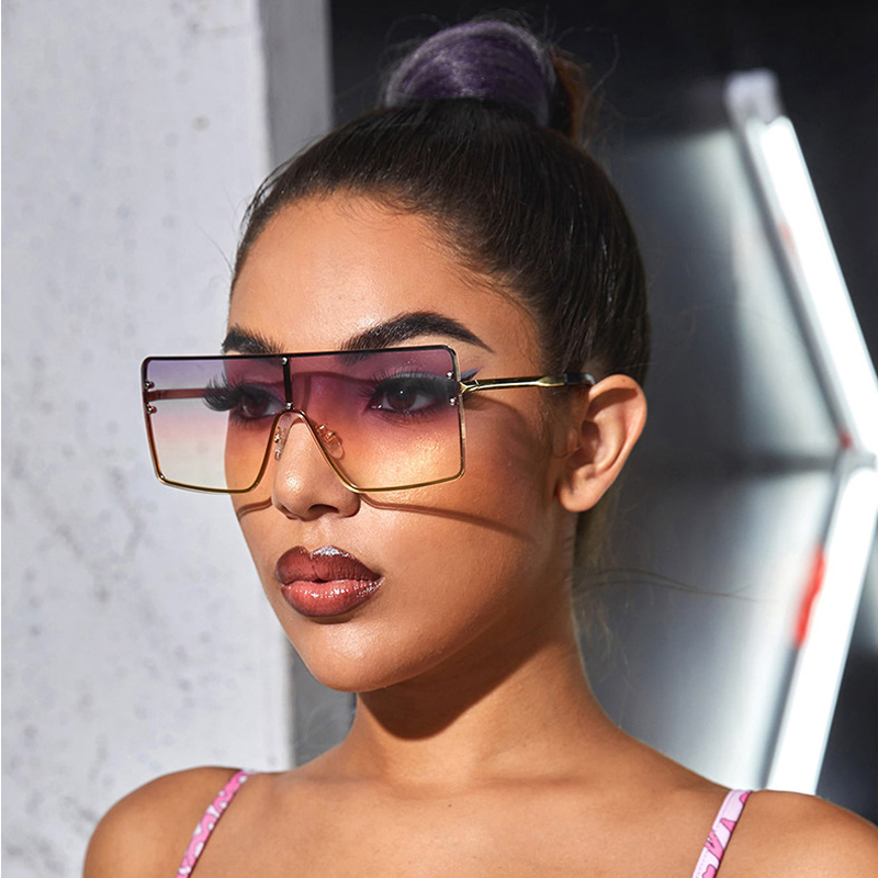 

2020 Oversized purple Sunglasses Women Retro Vintage Sunglasses Big frame Eyewear feminino Big Shades