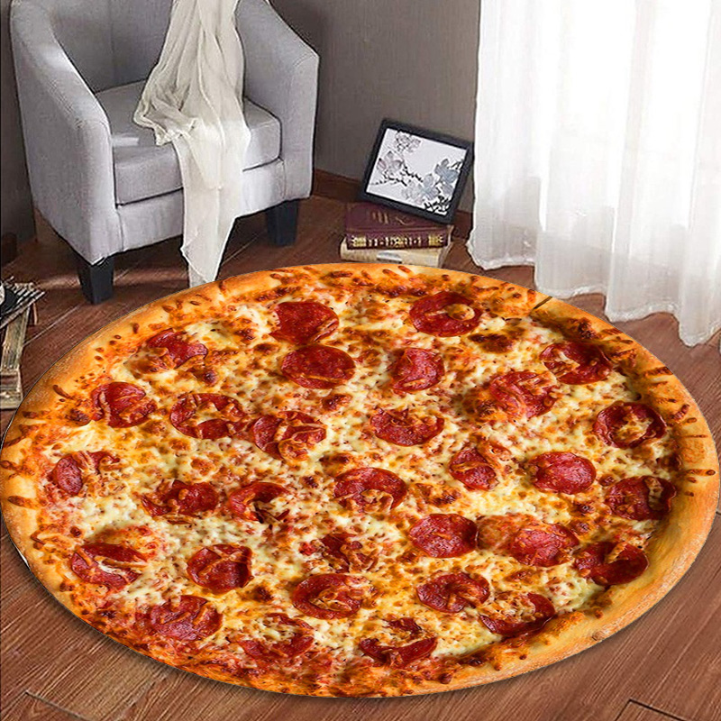 

Pizza Soft Flannel Blanket Wrap Round Throw Towels Warm Decoration for Home Children HFing