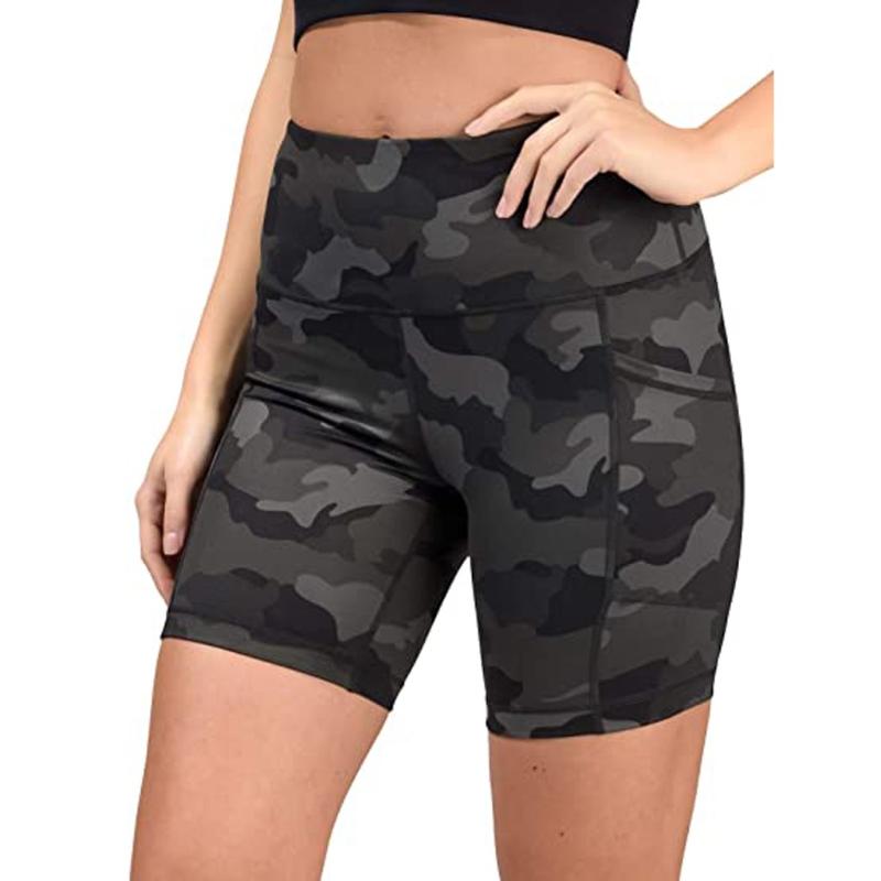 

Plus Size Womens Yoga Shorts Workout Shorts Scrunch Booty Fitness Running Gym Biker Yoga Short Camouflage Pockets Leggings -2XL