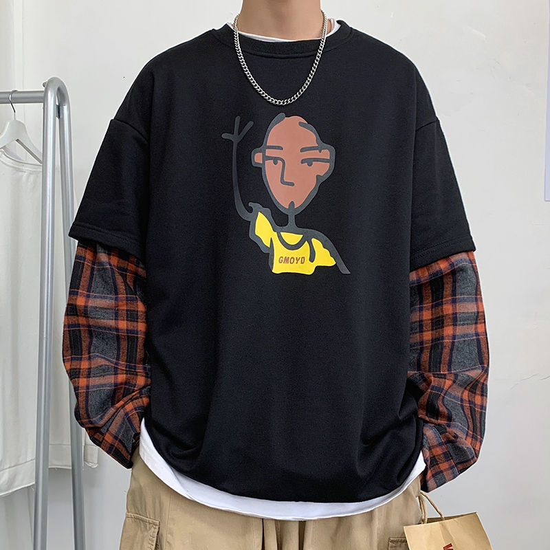 

2021 Men's Sweatshirt Spring and Winter New Anime Cartoons Printed Around Neck -5xl Hoodie Male Clothing BE1Z, Black