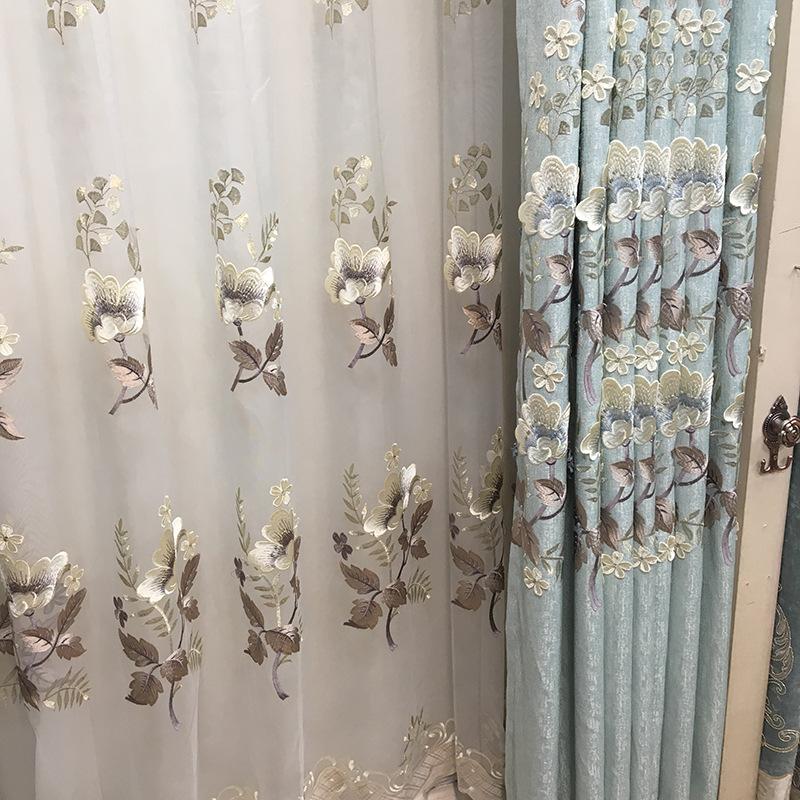 

Flower Window Blackout Curtains for Living Room the Bedroom Kitchen Window, Tulle