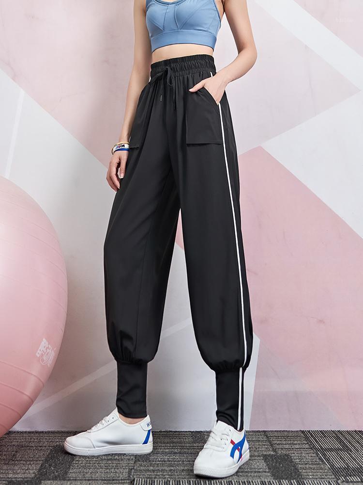 

Autumn/winter new sports pants women loose-fitted feet were thin and high-waisted running pants Harlan casual tide1, Black