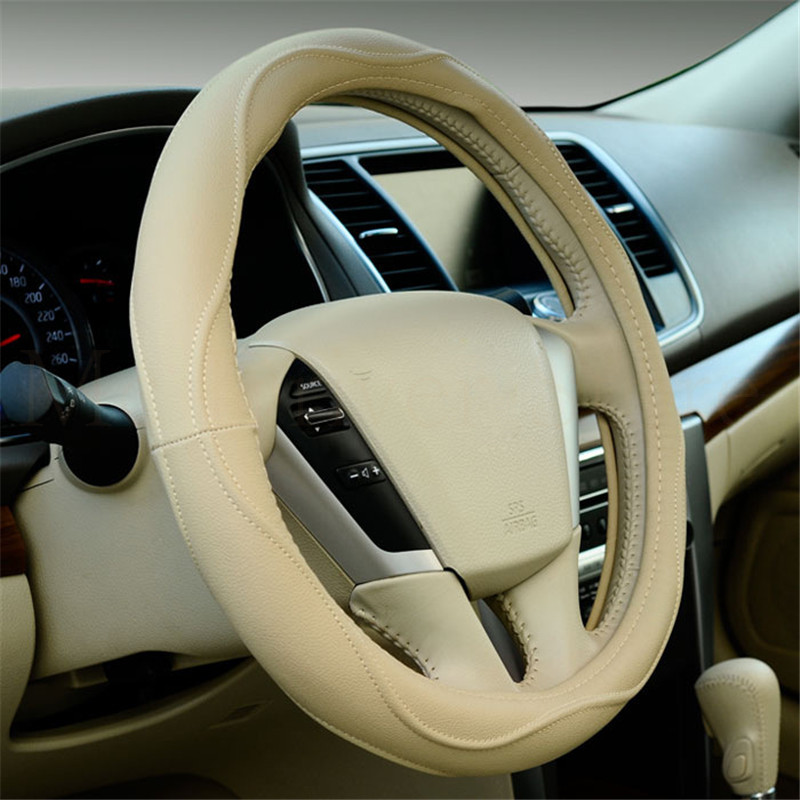 

Universal Car Leather Steering-Wheel Covers Anti-slip Skidproof Durable Dynamic Fibre 38CM/15" Interior Accessories 5 colors