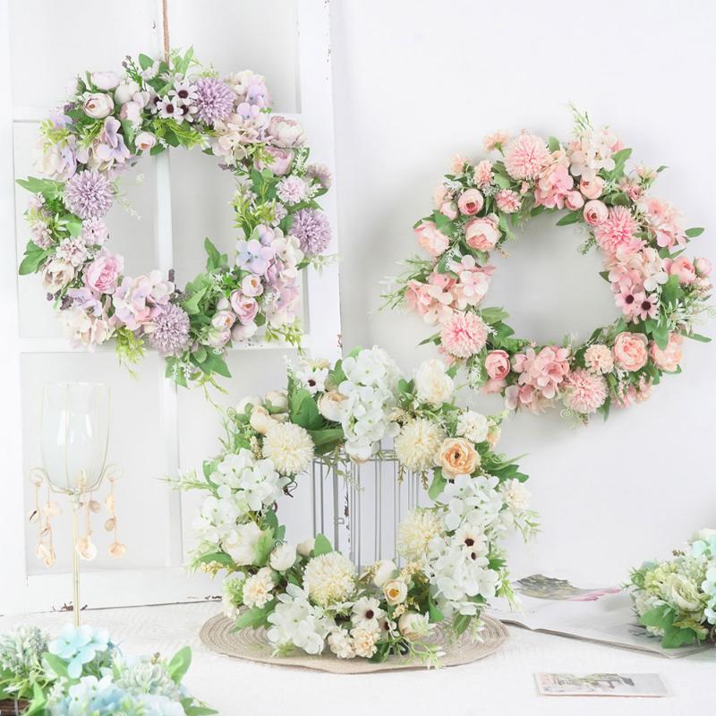 

Wedding Peony Backdrop Artificial Flowers Hanging Wreath Handmade Swag Table Runner Centerpiece Garland Home Decor, A13