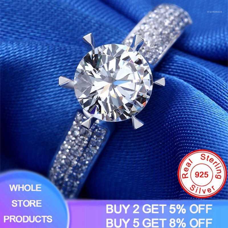 

YANHUI New Brand Design Fashion Charm Sparkling Ten Hearts Clear Zircon Finger Silver Rings For Women Wedding Engagement Jewelry1