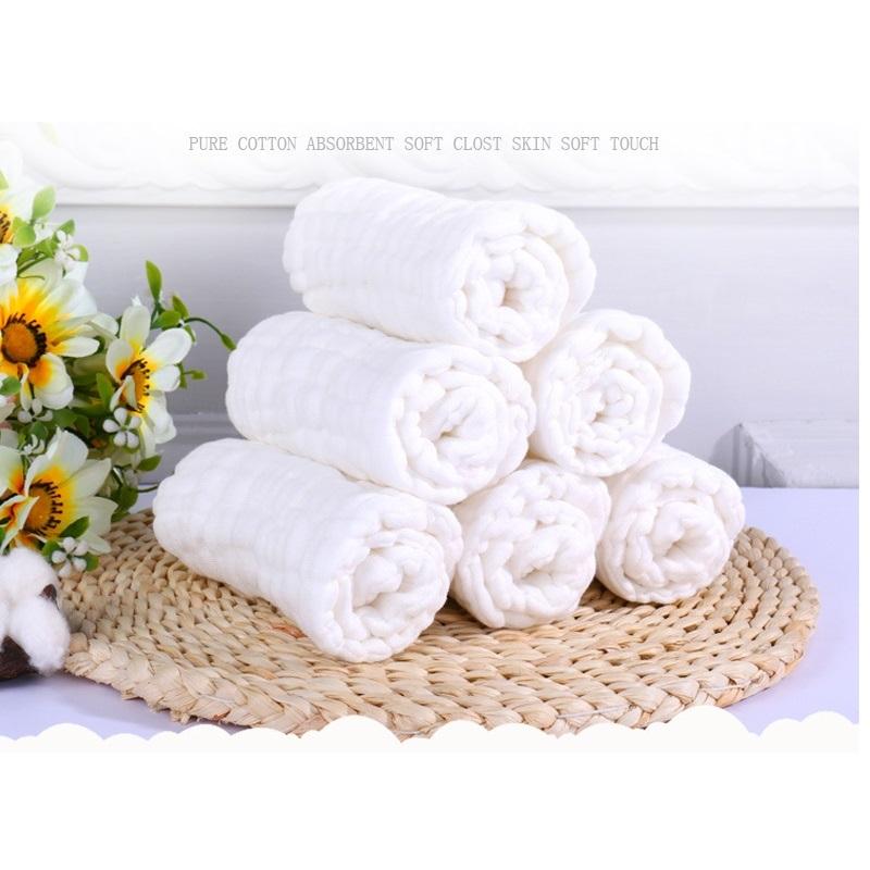 

100% Muslin Cotton 5pcs/lot 12 Layers White Color Super Absorbent Breathable Gauze Prefold Cloth Diaper Nappies For Baby Kids, 15x36