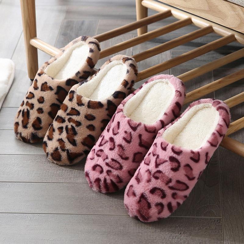 

Soft Bottom Home Slippers Women Leopard Print Indoor Floor Slippers Non- Shoes For Bedroom House Warm Shoes1, Purple