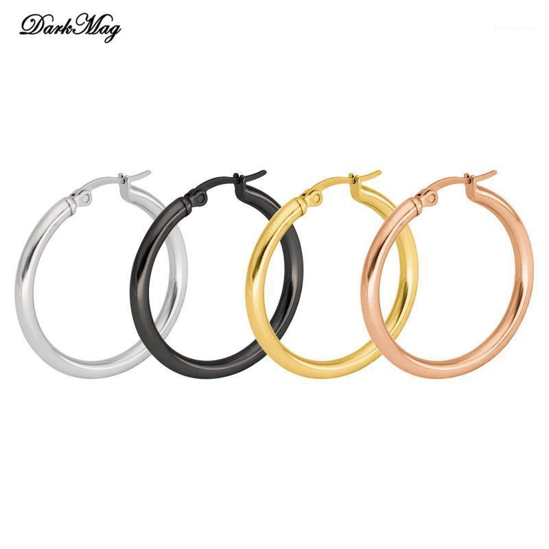 

DarkMag Small Hoop Earrings Women Circle Earrings Men High Polish Stainless Steel Round Jewelry Men Ear Bijoux Jewelry1