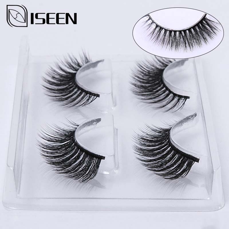 

ISEEN 2 pairs natural false eyelashes fake lashes thick 3D Mink Lashes eyelash extension mink eyelashes maquiagem
