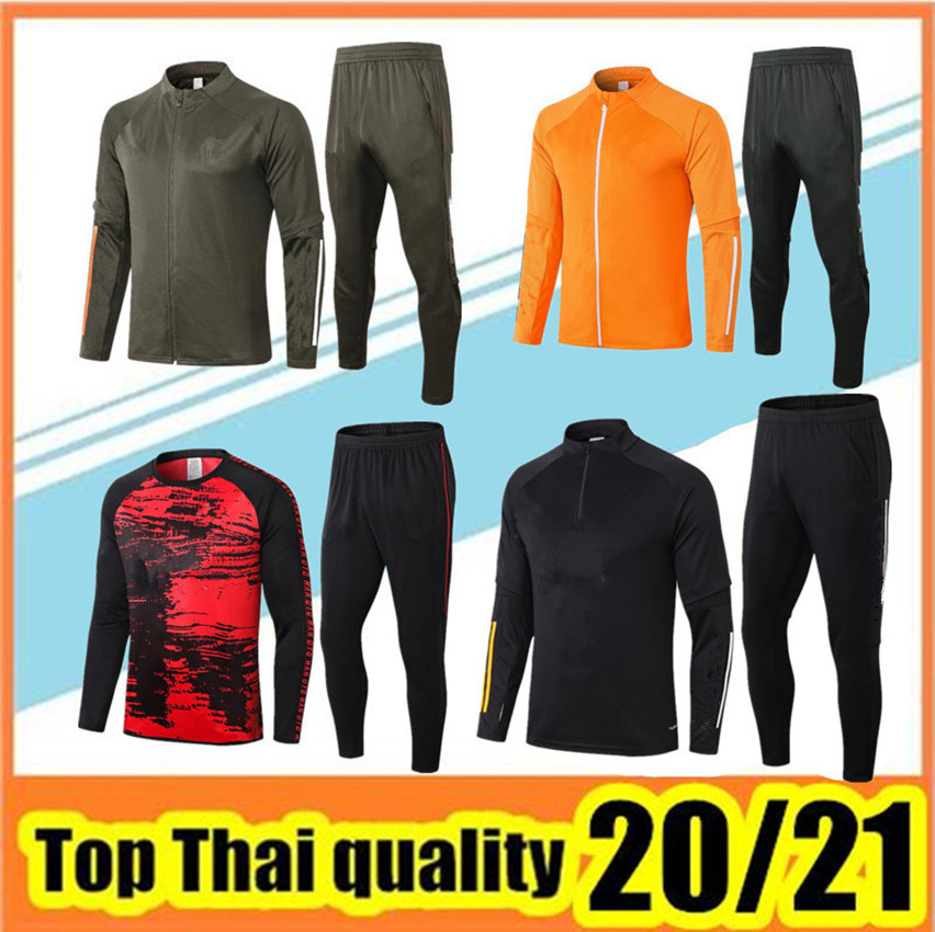 

20/21 Men Tracksuit Full zip jacket football sportswear blue foot jogging 2021 Soccer training suit, Polo