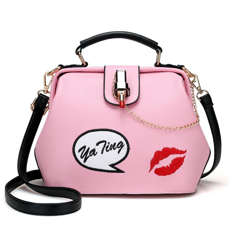 

SJ Women Shoulder Bags Female Messenger Bag Handbags Totes Braccialini Brand Style Handicraft Art Cartoon Sweet Language 453, Beige small size